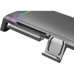 Support pour Moniteur Mars Gaming Premium MGS-ONE - Réglable 3 Tailles - Éclairage Chroma RGB - USB 2.0 - Tiroir de Rangement -