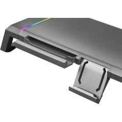 Support pour Moniteur Mars Gaming Premium MGS-ONE - Réglable 3 Tailles - Éclairage Chroma RGB - USB 2.0 - Tiroir de Rangement -
