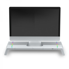 Support pour Moniteur Mars Gaming MGS-ONE - Eclairage CHROMA RGB - Taille Ajustable - Ergonomie optimale - Connecteur USB 2.0 -