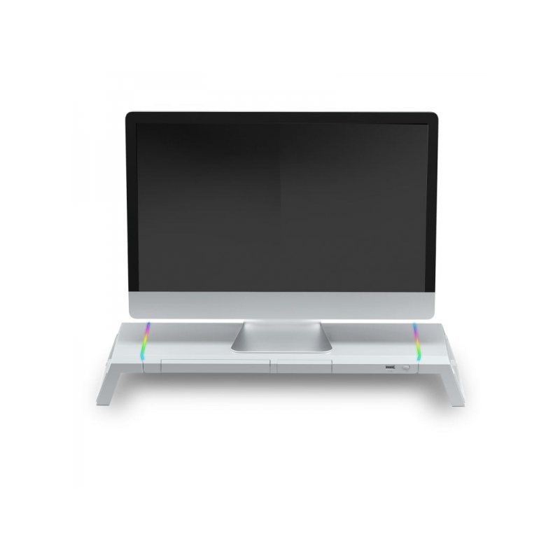Support pour Moniteur Mars Gaming MGS-ONE - Eclairage CHROMA RGB - Taille Ajustable - Ergonomie optimale - Connecteur USB 2.0 -