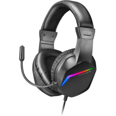 Casque ultraléger Mars Gaming MH122 avec éclairage arc-en-ciel FRGB - Son spatial Hi-Fi ultra-basse - Conception ergonomique - S