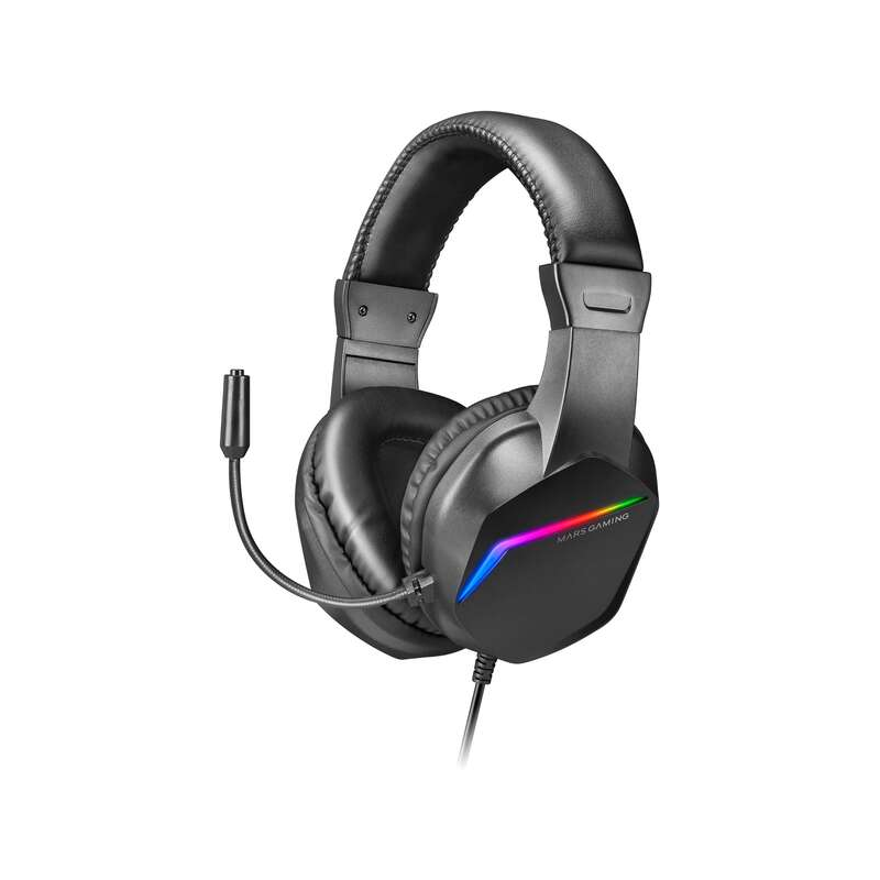 Casque ultraléger Mars Gaming MH122 avec éclairage arc-en-ciel FRGB - Son spatial Hi-Fi ultra-basse - Conception ergonomique - S