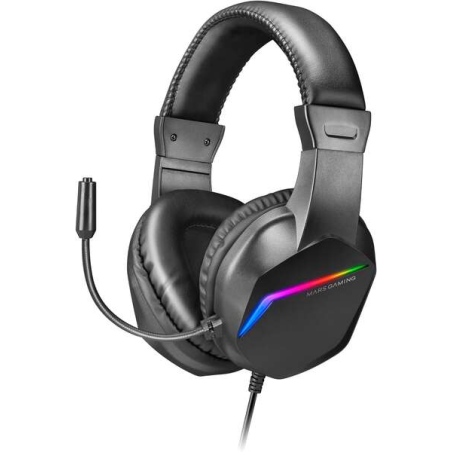 Casque ultraléger Mars Gaming MH122 avec éclairage arc-en-ciel FRGB - Son spatial Hi-Fi ultra-basse - Conception ergonomique - S