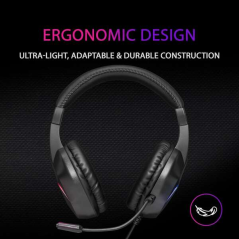 Casque ultraléger Mars Gaming MH122 avec éclairage arc-en-ciel FRGB - Son spatial Hi-Fi ultra-basse - Conception ergonomique - S