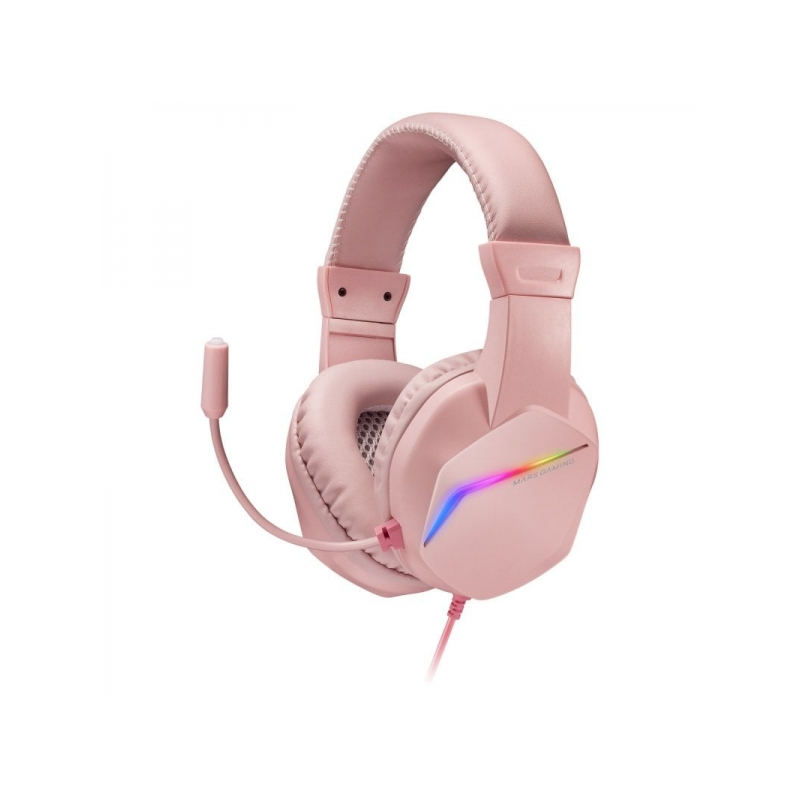 Casque Gaming Mars Gaming MH122 - Son Hi-Fi Ultra-Bass - Éclairage FRGB - Suppression Passive du Bruit - Compatibilité Multiplat