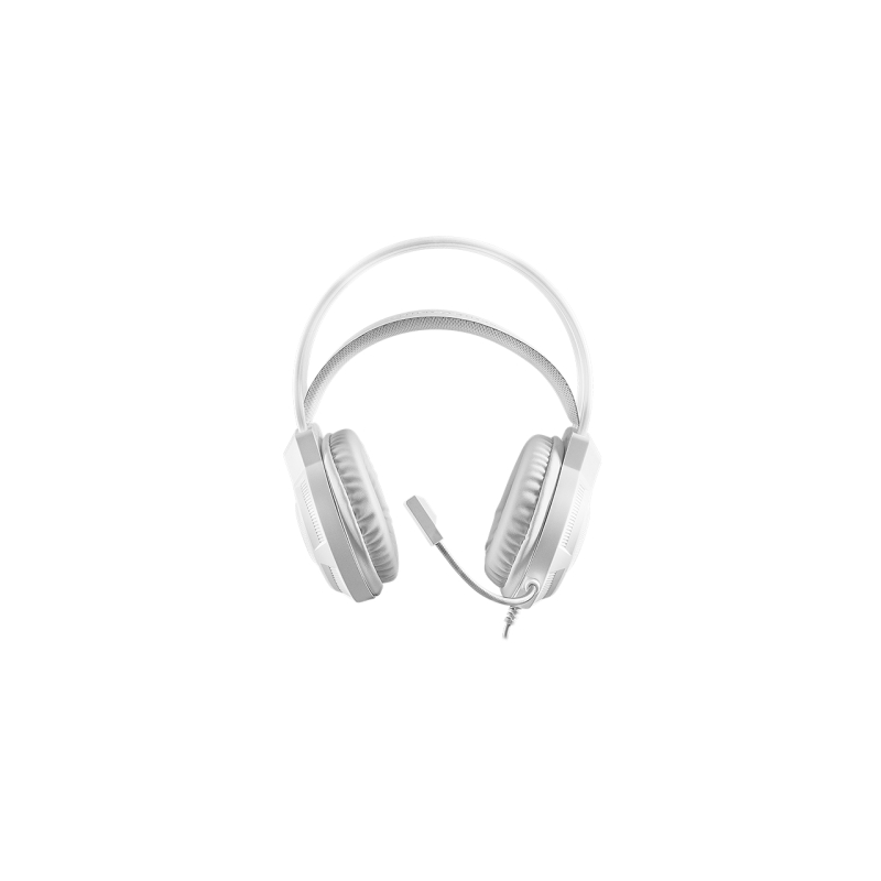 Casque gaming Mars Gaming MH124 - Câble de 180 cm - Contrôle du volume - Microphone flexible intégré - Éclairage FRGB - Blanc
