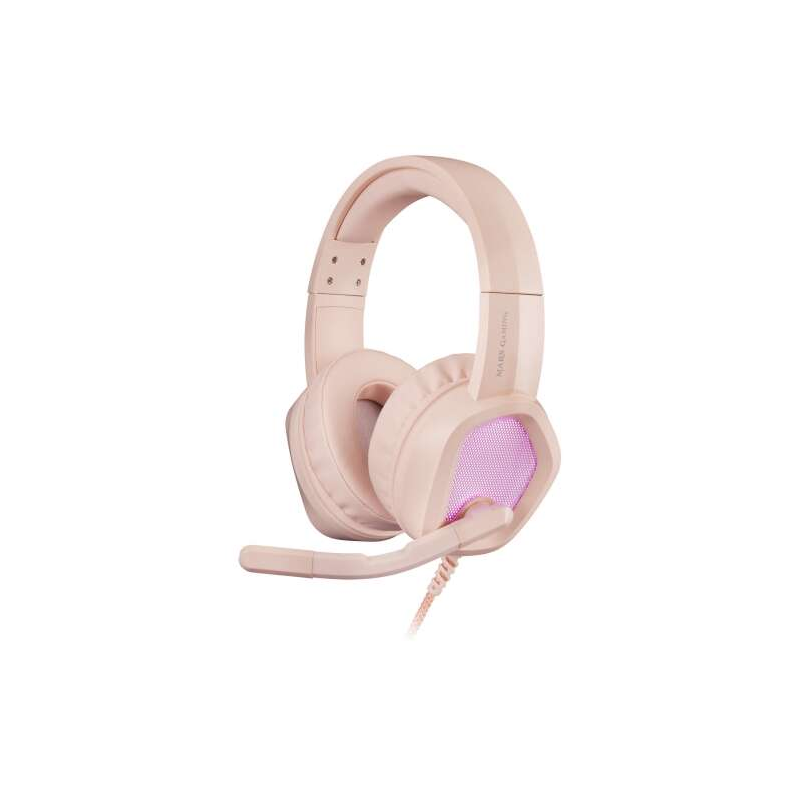 Mars Gaming MH320 Casque de jeu avec microphone pliable - Éclairage RVB - Bandeau réglable - Coussinets d'oreille rembourrés - C