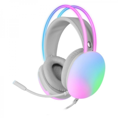 Casque Mars Gaming MH-GLOW - Son Surround - Éclairage RVB CHROMA 360º - Pilotes Hi-Fi Ultra-Bass 3D - Compatibilité Universelle