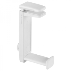 Support de casque Mars Gaming MHH2 - Double installation - Rotation 360º - Attaches de câble - Prise ferme - Blanc - Couleur bla