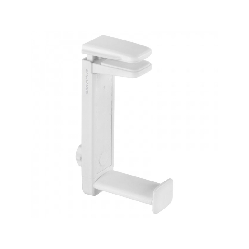 Support de casque Mars Gaming MHH2 - Double installation - Rotation 360º - Attaches de câble - Prise ferme - Blanc - Couleur bla