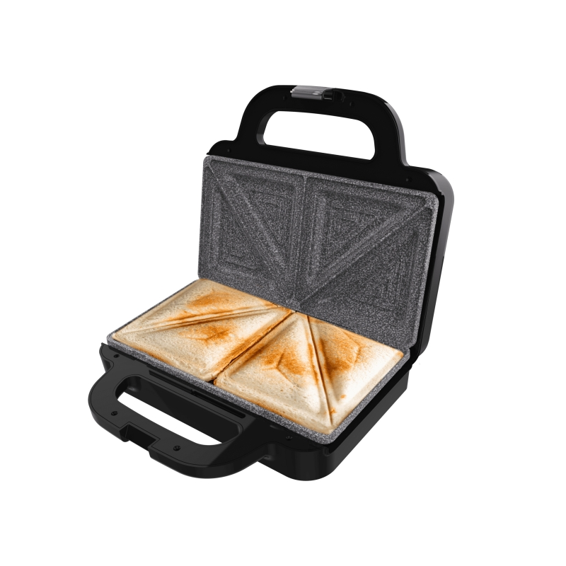 Appareil à sandwichs Cecotec Rock'nToast Deep Classic - 1000 W - Capacité : 2 sandwichs - Plaques triangulaires - Revêtement