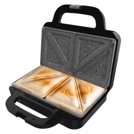 Appareil à sandwichs Cecotec Rock'nToast Deep Classic - 1000 W - Capacité : 2 sandwichs - Plaques triangulaires - Revêtement