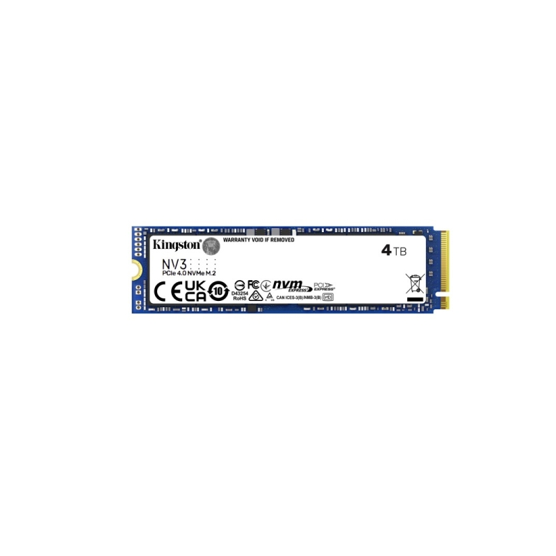 Disque dur SSD Kingston NV3 M2 2280 4 To PCIe 4.0 NVMe 3D NAND