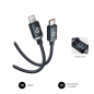 Câble USB-C Subblim Optimus - 60 W - Nylon tressé - 480 Mbps - 2 mètres - Noir