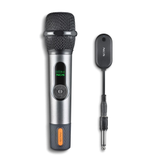 Microphone vocal sans fil NGS SingerStar - Type dynamique - Son puissant et clair - Entrée jack 3,5 mm et adaptateur jack 6,3