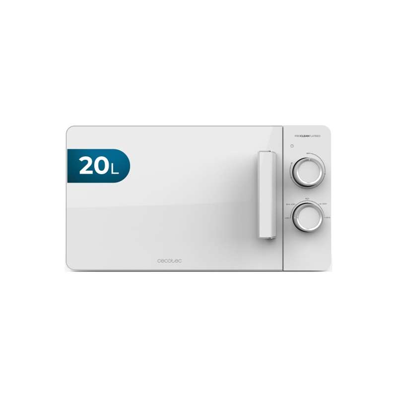 Micro-ondes à plat Cecotec Proclean 3020 sans plateau tournant - Puissance 700 W - Capacité 20 L - Revêtement céramique