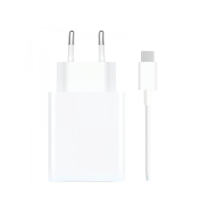 Chargeur Mural Xiaomi 120W HyperCharge Combo pour Smartphone USB-A 120W + Câble - Identification Intelligente de l'Appareil