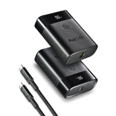 Batterie externe NGS TWIX10 10 000 mAh 22,5 W PD et QC - USB-C - Noir