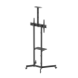 Support de sol Aisens ECO avec roulettes - Plateau DVD et support de caméra pour moniteur/téléviseur 45 kg de 37 à 70 - Noir