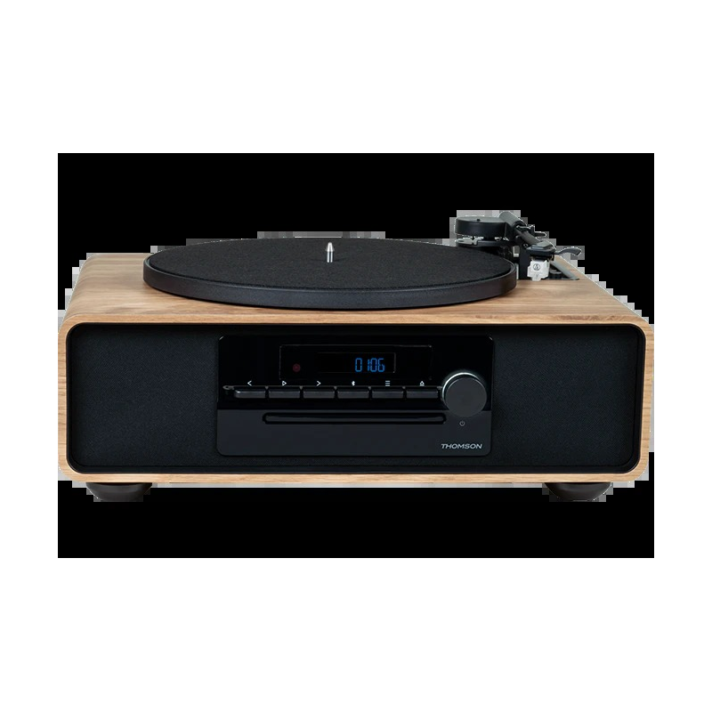 Thomson MIC300TT Micro Stéréo 60W Bluetooth 5.0 avec Platine Vinyle Intégrée - Lecteur CD, Radio FM, Lecteur USB (MP3)