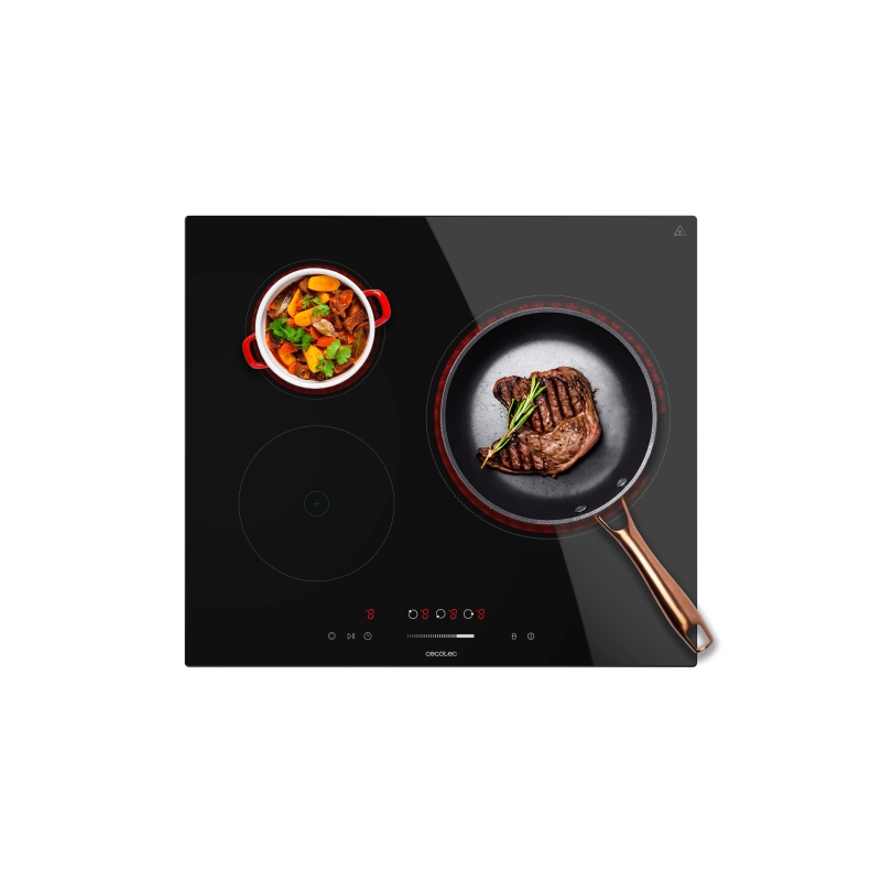 Plaque de cuisson vitrocéramique encastrable Cecotec Bolero SquadV 3100 - 5700 W - 3 zones de cuisson - Minuteur - Sécurité