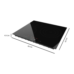 Plaque de cuisson vitrocéramique encastrable Cecotec Bolero SquadV 3100 - 5700 W - 3 zones de cuisson - Minuteur - Sécurité