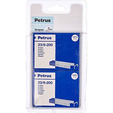 ✅ Petrus Lot de 4 Boites de 1000 Agrafes Cuivre 23/6-200 - Jusqu'à 20 Feuilles - Broche 6mm couleur Cobre en stock