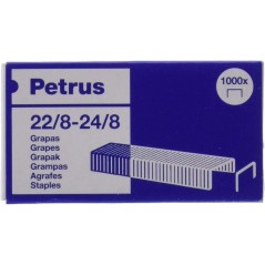 ✅ Petrus Boite de 1000 Agrafes Cuivre 22/8-24/8 - Jusqu'à 40 Feuilles - Pin 8mm couleur Cobre en stock