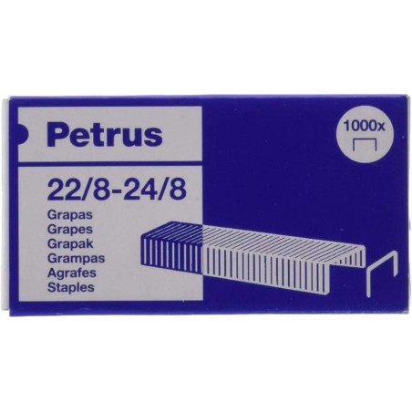 ✅ Petrus Boite de 1000 Agrafes Cuivre 22/8-24/8 - Jusqu'à 40 Feuilles - Pin 8mm couleur Cobre en stock