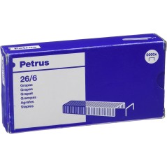 ✅ Petrus Boite de 5000 Agrafes Cuivre 26/6 - Jusqu'à 30 Feuilles - Broche 6mm couleur Cobre en stock