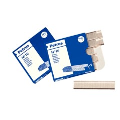 ✅ Petrus Boite de 1000 Agrafes N°10 Galvanisées - Jusqu'à 10 Feuilles - Goupille 4mm couleur Acero en stock