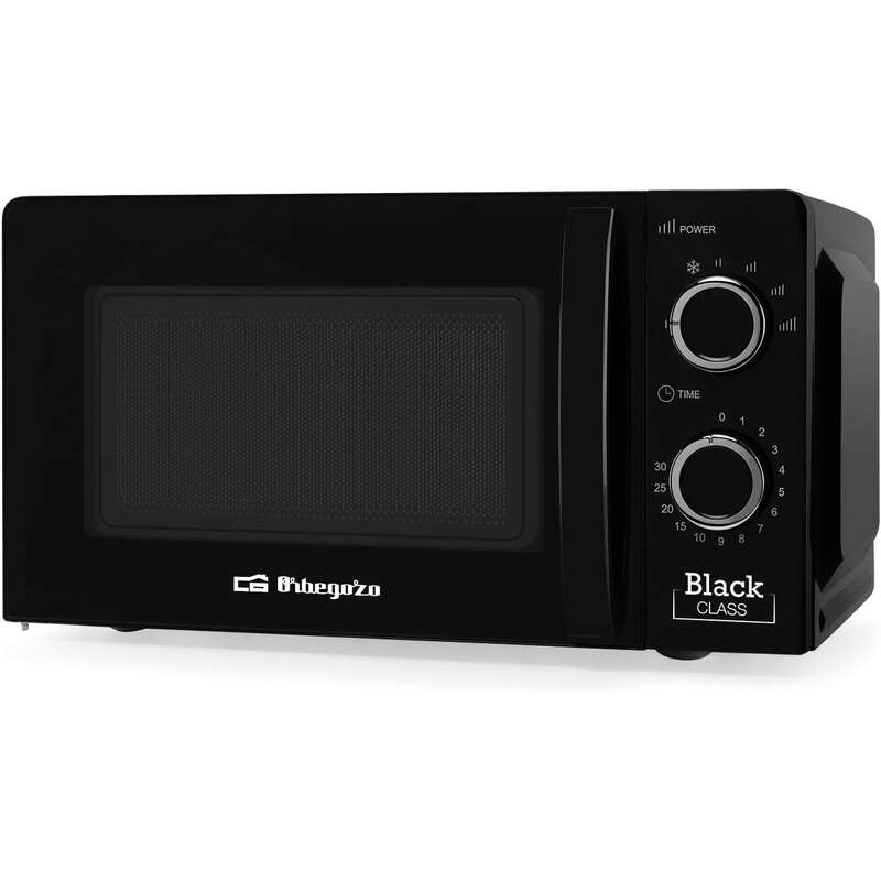 Micro-ondes Orbegozo Mi 2117 - Capacité 20 L - Puissance 700 W - 6 niveaux de puissance - Minuterie 30 min - Couleur Noir