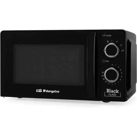 Micro-ondes Orbegozo Mi 2117 - Capacité 20 L - Puissance 700 W - 6 niveaux de puissance - Minuterie 30 min - Couleur Noir