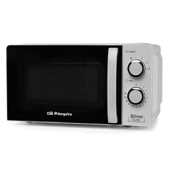 Micro-ondes Orbegozo Mi 2118 - Capacité 20 L - Puissance 700 W - 6 niveaux de puissance - Minuterie 30 min - Couleur Argent
