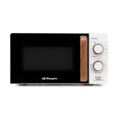 Micro-ondes Orbegozo Mi 2122 - Capacité 20 L - Puissance 700 W - 6 niveaux de puissance - Minuterie 30 min - Décongélation - 230