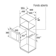 Micro-ondes encastrable Orbegozo MIG 2325 - Puissance et sécurité pour votre maison - 8 niveaux de puissance - 9 menus de cuisso