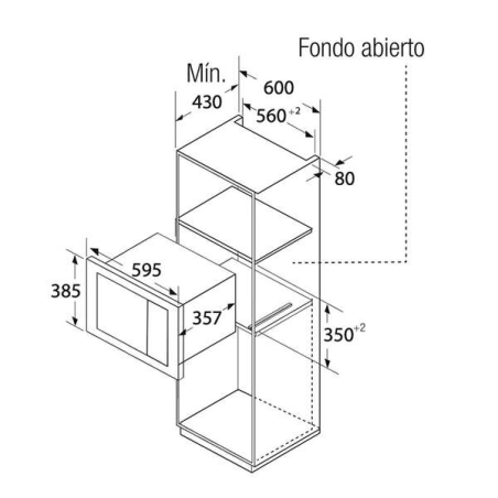 Micro-ondes encastrable Orbegozo MIG 2325 - Puissance et sécurité pour votre maison - 8 niveaux de puissance - 9 menus de cuisso