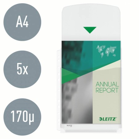 Esselte Manchons à soufflet avec rabat A4 - Lisses - Multi-trous-11 - Capacité 200 feuilles - Avec rabat - Fabriqués en PVC 170