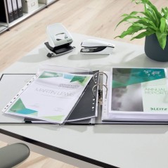 ✅ Esselte Manchons à soufflet avec rabat A4 - Lisses - Multi-trous-11 - Capacité 200 feuilles - Avec rabat - F en stock