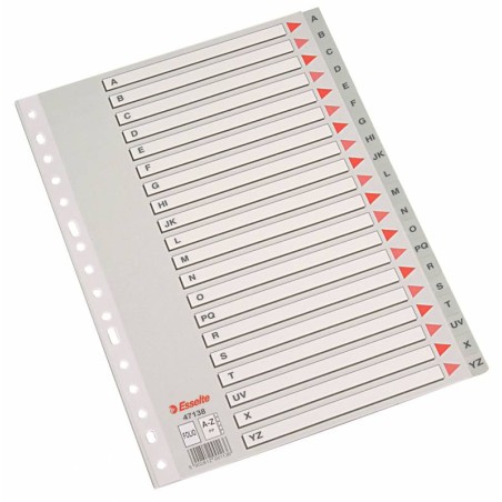 ✅ Esselte Alphabets Plastique Couverture Index Folio PP AZ Carton Index Carton Gris AZ Matériau PP Folio Format en stock