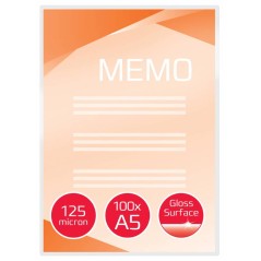 GBC Portfolio Plastification Documents A5 2x125 Microns Transparent Brillant 216x303Mm