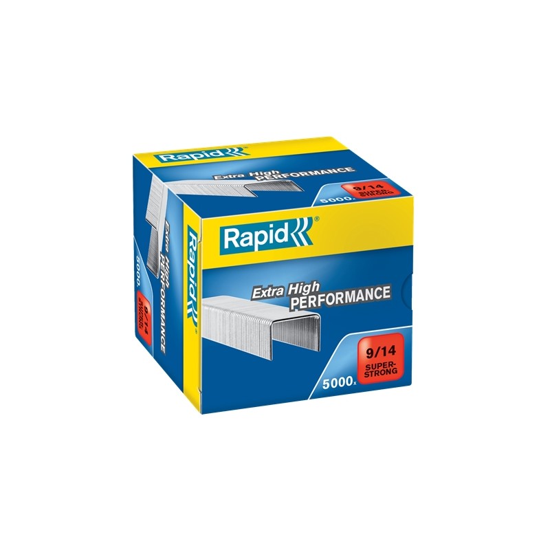 Rapid Super Strong Boite de 5000 Agrafes 9/14 - De 80 à 110 Feuilles - Fil Galvanisé Super Renforcé - Pin 14mm Rapid Super Strong Boite de 5000 Agrafes 9/14 - De 80 à 110 Feuilles - Fil Galvanisé Super Renforcé - Pin 14mm