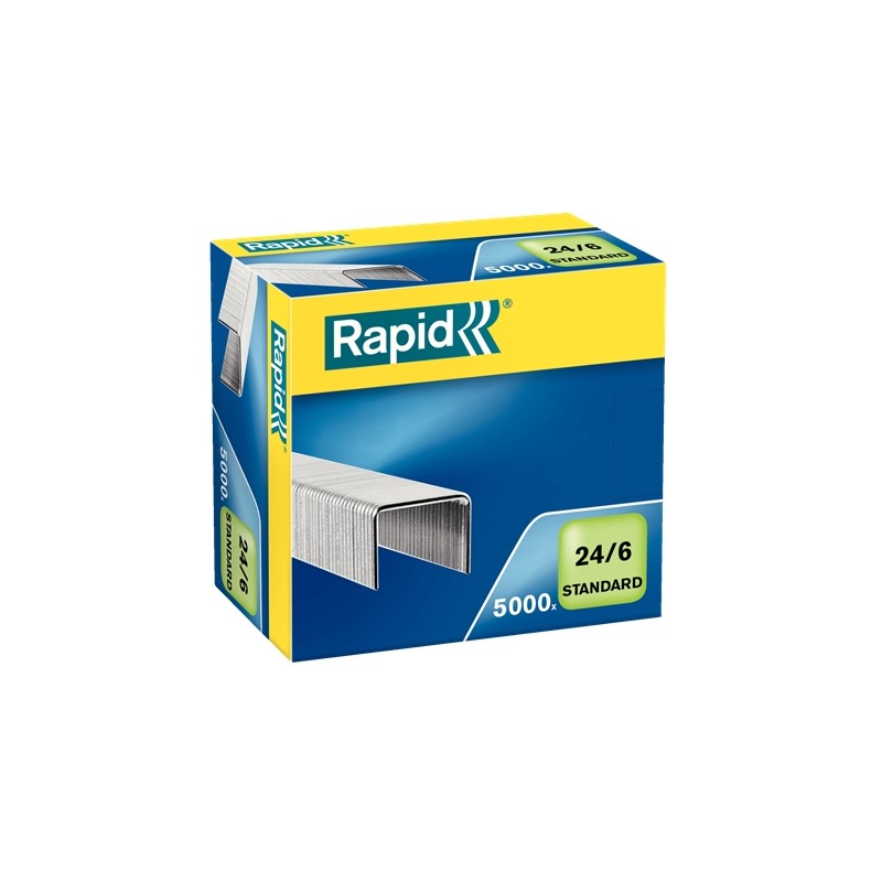 Rapid Confort Boite de 5000 Agrafes 24/6 - Jusqu'à 20 Feuilles - Fil Souple - Epingle 6mm