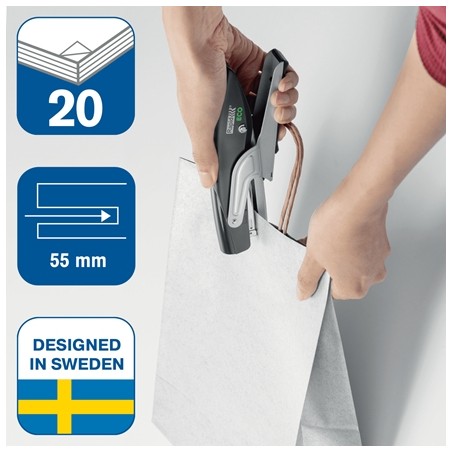 Agrafeuse à pince Rapid ECO - Fabriquée avec 81% de plastique recyclé - Jusqu'à 20 feuilles - Pour agrafes 24/6, 26/6