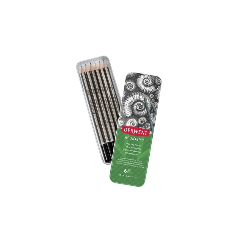 Crayons Graphite Esquisse Derwent - Lot de 6 Papeterie