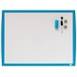 Nobo Petit Tableau Blanc Magnétique 585x430 - Cadre aux Couleurs Vives - Accessoires de Tableau Blanc Assortis - Bleu
