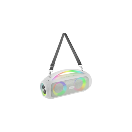 Enceinte Bluetooth Mars Gaming MS-PULSE 50W - Lumières RGB - Batterie 5000 mAh - Microphone intégré - Blanche