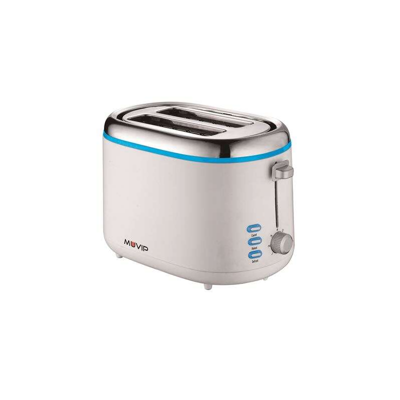 Muvip Design Toaster à Pain 850W - Capacité pour 2 Tranches - 7 Niveaux de Brunissage - Fonction Warm, Defrost et Reheat - Arrêt
