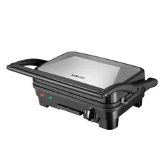 Muvip Sandwich Maker Inox 1800W - Plaques de Grill Antiadhésives Réversibles, Lisses - Sélecteur de Température - Plaque Supérie