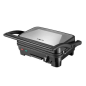 Muvip Sandwich Maker Inox 1800W - Plaques de Grill Antiadhésives Réversibles, Lisses - Sélecteur de Température - Plaque Supérie